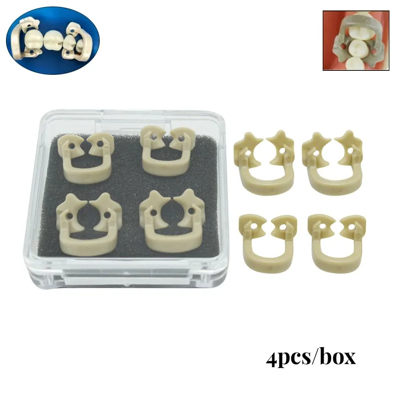 4 Teile/schachtel Dental Kofferdam Klemmen Damm Gummi Barriere Clip Harz Materialien Werkzeug Kann Autoklavierbar 134 ° C Für Zahnarztwerkzeuge