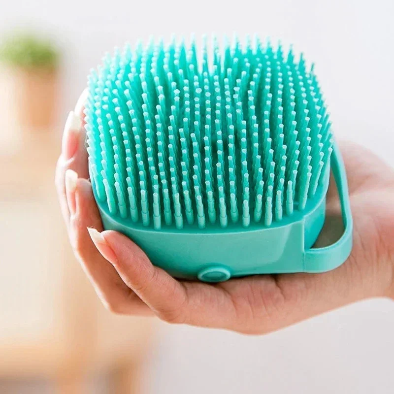 Escova de banho para animais de estimação, escova massageadora de silicone macio, gel de banho, ferramentas limpas, pente, limpeza de cães e gatos, suprimentos de limpeza