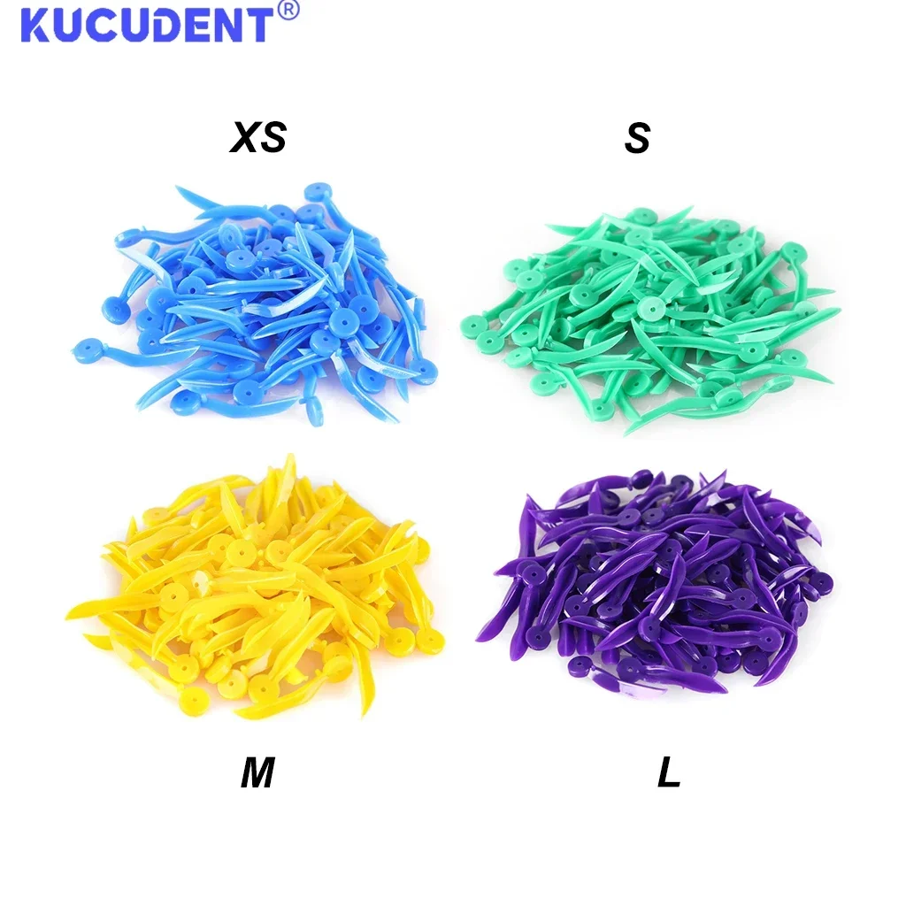 200 stks/pak Tandheelkundige Wegwerp Wiggen Tand Kloof met Cirkelvormig Gat 4 Maten Medische Plastic Mondverzorging Gereedschap voor Tandheelkunde Lab