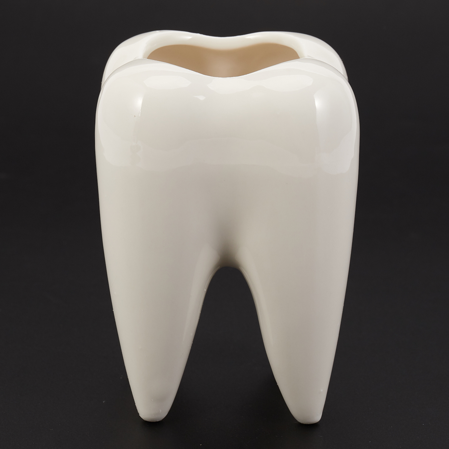 Tooth Shape White Ceramic Flower Pot Modern Design Planter Teeth Model Mini Desktop Pot Gift(without plants)