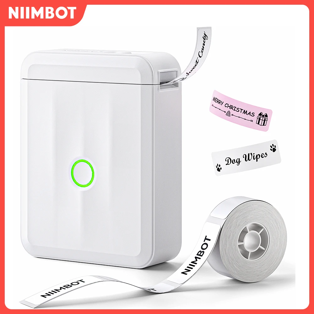Niimbot D110 Mini-Thermo-Etikettendrucker, kabellose Verbindung, selbstklebender Aufkleber, Etikettendrucker, DIY-Namensschild für Büro und Zuhause