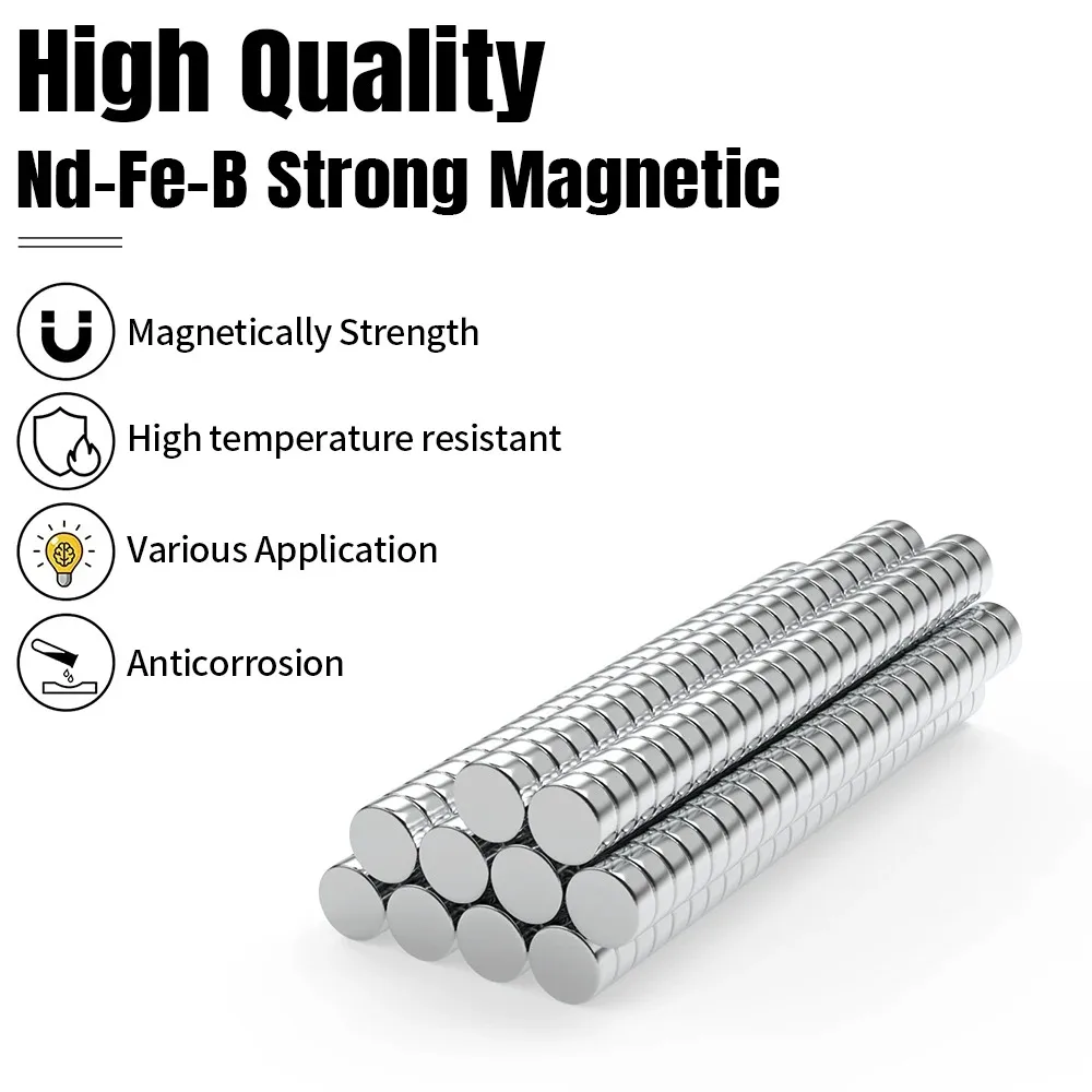 แม่เหล็กทรงกลมทรงพลัง 120 ชิ้น 4x2 มม. สำหรับตู้เย็น, สำนักงาน, DIY