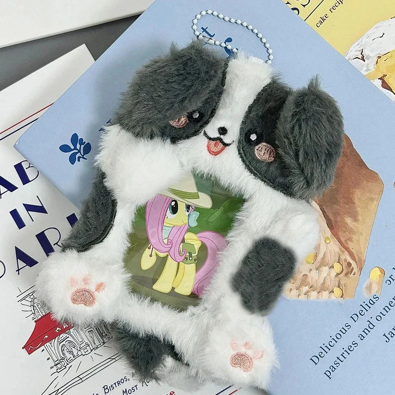 케이팝 플러시 카드 사진, 1개, 귀여운, 키체인 포함, 만화 카와이, 사진 슬리브, 신분증, 은행 신용카드 보호기, 문구류
