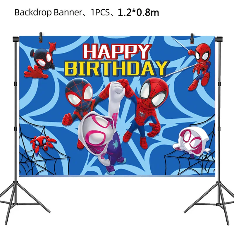 Mới SpiderMan Sinh Nhật Chủ Đề Cho Tiệc Của Marvel Spidey Và Tuyệt Vời Bạn Bè Viền Nhôm Bóng Dùng Một Lần Bộ Đồ Ăn