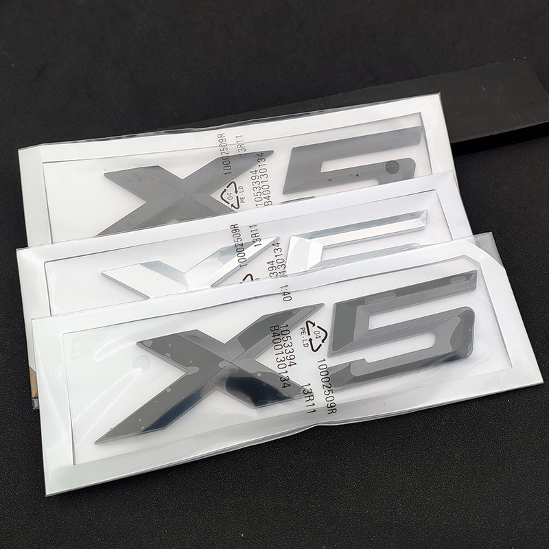 3d abs adesivo preto fosco cromo carta para tronco do carro bmw x5 logotipo x5 letras adesivos emblema emblema e70 e53 f15 g05 acessórios