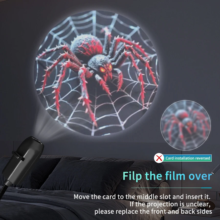 Lampada da parete a soffitto a forma di zucca con proiezione a LED di Halloween, proiettore lunare USB, atmosfera natalizia, luce d'atmosfera, arredamento della stanza
