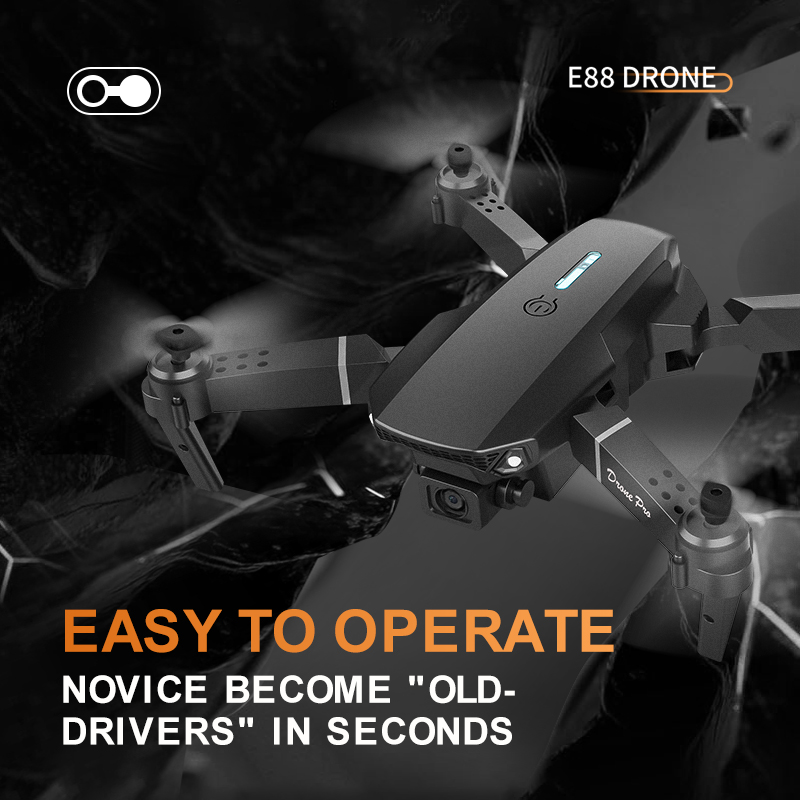 Profissional mini drone de controle remoto e88 4k hd câmera aérea wifi fpv dronfolding quadcopter rc helicóptero brinquedo das crianças presente