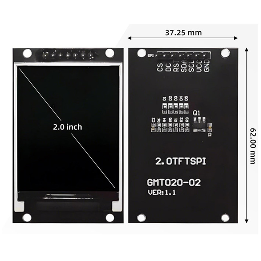 ESP32 Wireless Display TFT ST7789 2.0 inch LCD For ESP32 Main HUD RC Electric Golf Cart Project