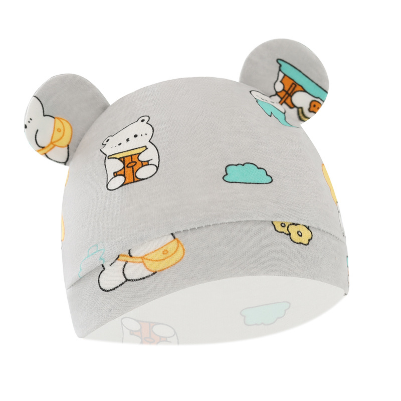 Gorro de algodón con orejas para bebé, gorro cálido para recién nacido, accesorios para niño y niña, Otoño e Invierno
