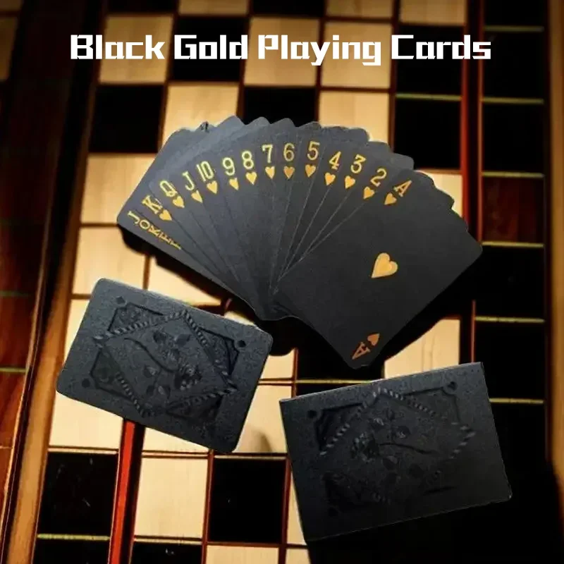 黒と金のトランプ,防水ポーカースーツ,マジックdmagicパッケージ,ボードゲームギフトコレクション