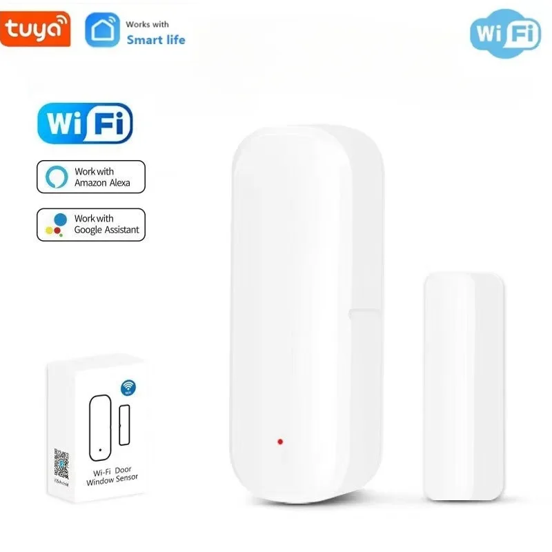 Tuya casa inteligente wi fi sensor de porta alarme janela porta aberta/fechada detectores proteção segurança vida inteligente voz para alexa google