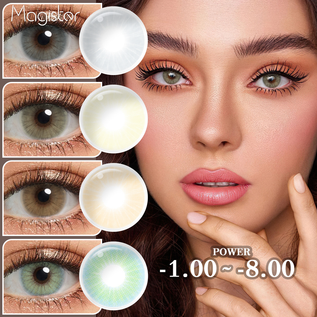Lentes de contacto de color natural para ojos 1 par de lentes suaves con lentes graduadas de graduación para lentes de contacto gris visión