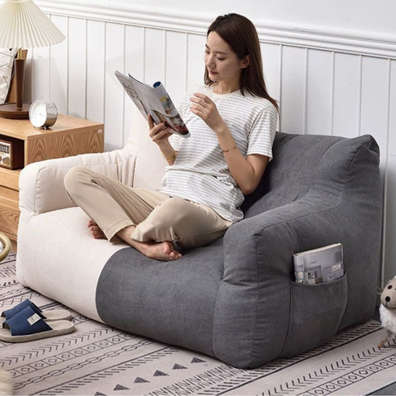 Ленивый диван-мешок, гигантский удобный диван-мешок, двойной милый пушистый диван для гостиной, большой современный диван-татами для спальни