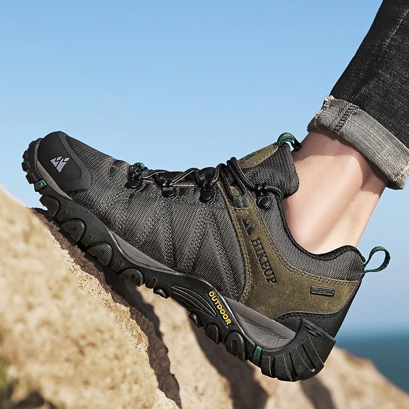 HIKEUP Rutschfeste Herren-Wanderschuhe, atmungsaktiv, verschleißfest, spritzwassergeschützt, Klettern, Herren-Sneaker, Tourismus, Bergschuhe