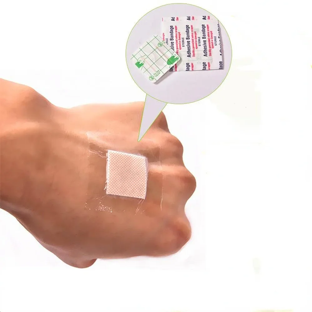 20 pçs/lote quadrado transparente cura ferida remendos criança gesso adesivo ataduras à prova dwaterproof água curativo médico band aid curitas