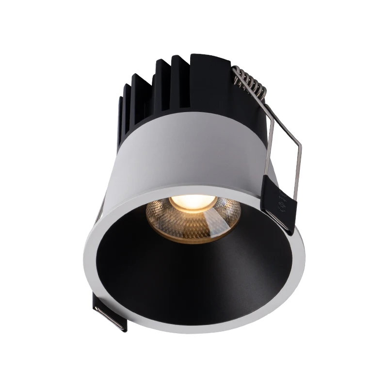 Luz empotrable LED, foco moderno negro, luz de techo de aluminio CRI97 antideslumbrante para interiores, para sala de estar y dormitorio