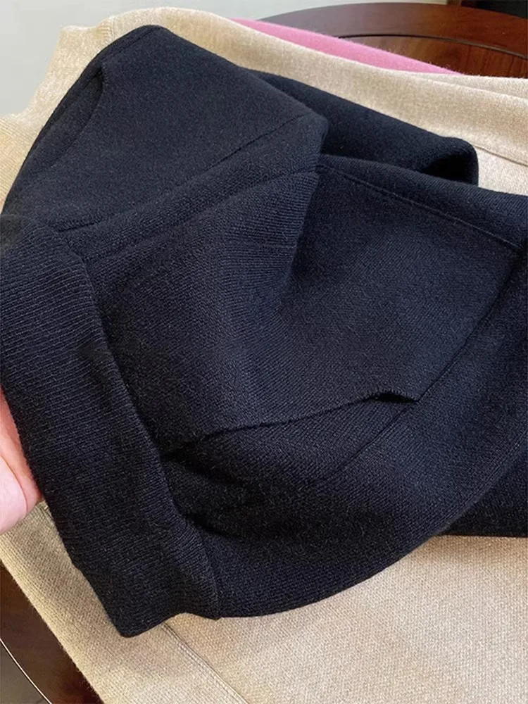 2023 Hose mit kleinem Bein, lockere Jogginghose im Western-Stil mit geradem Bein, Haremshose, Wollhose, hoch taillierte Neun-Punkt-Hose