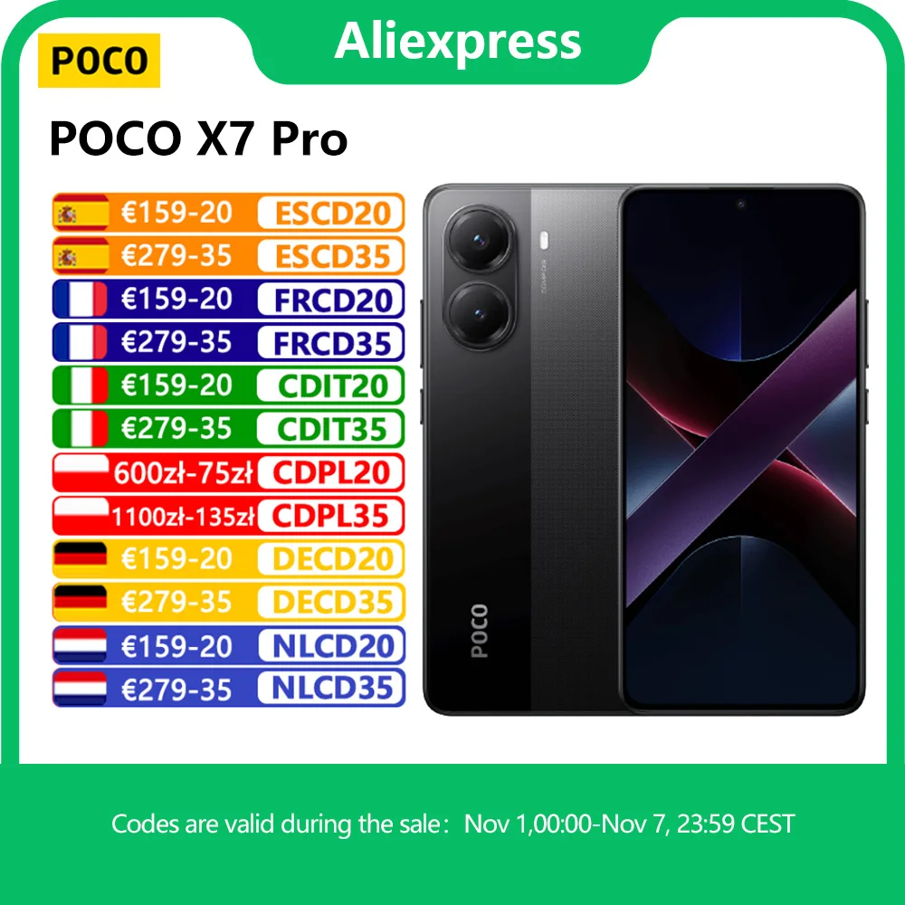 【Marke+】POCO X7 Pro Smartphone Dimensity 8400-Ultra 6000 mAh 90 W HyperCharge 6,67 Zoll AMOLED-Display NFC Xiaomi HyperOS 2