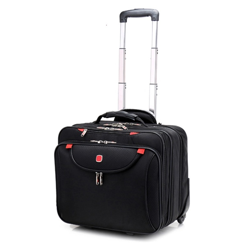 Maleta con ruedas de marca suiza, bolsa para ordenador con contraseña de 16 pulgadas, equipaje rodante de negocios Oxford, maleta de viaje para embarque