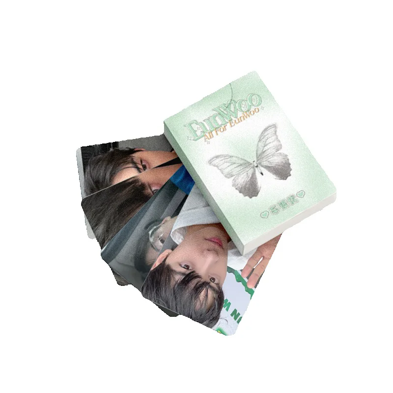 50 ピース/セット Cha EunWoo レーザーロモカード韓国スターミニポストカード HD フォトカードファンコレクションカード