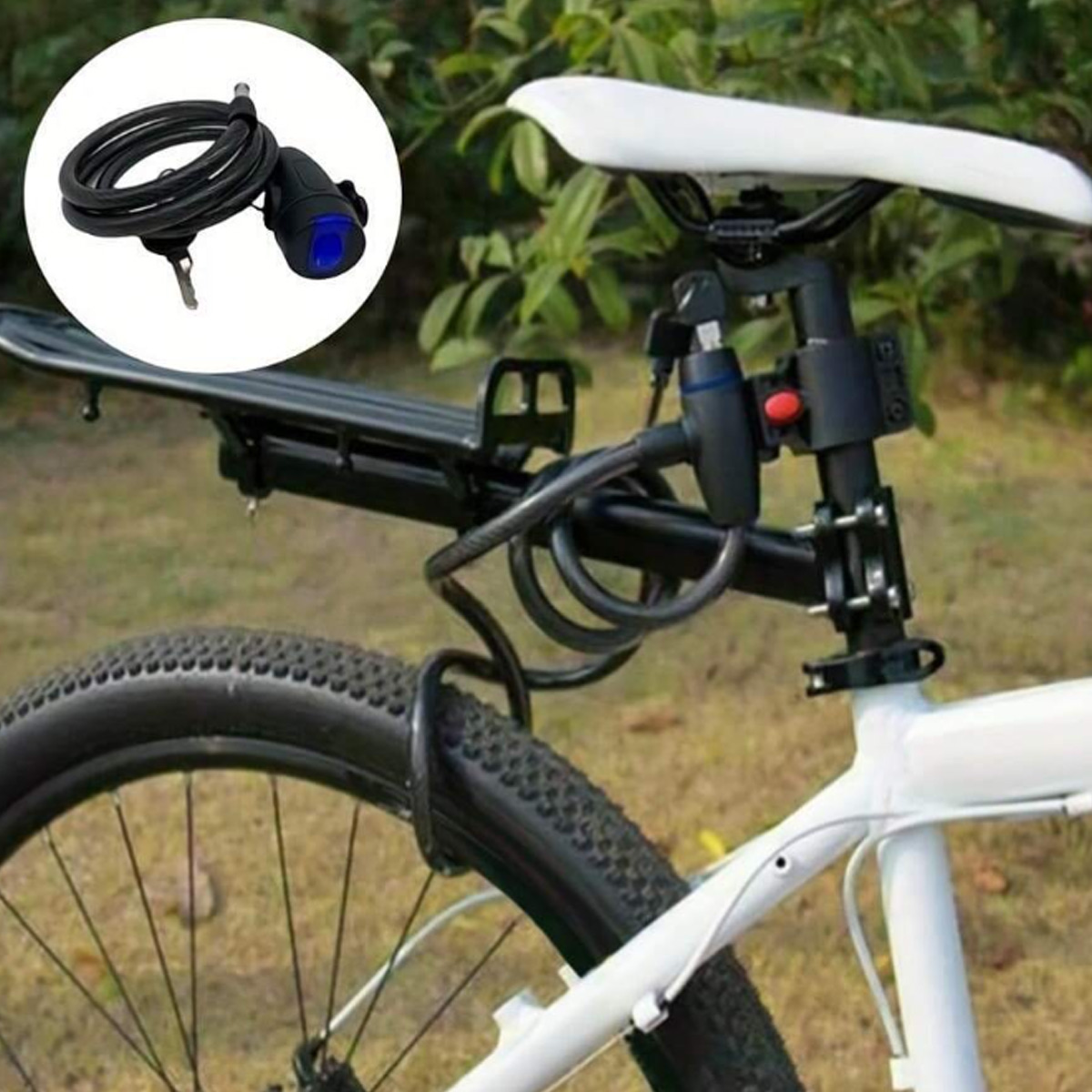 Bloqueio de bicicleta de metal anti-roubo bloqueio de bicicleta com duas chaves bloqueio de corrente de bicicleta adequado para bicicleta e motocicleta bloqueio anti-roubo