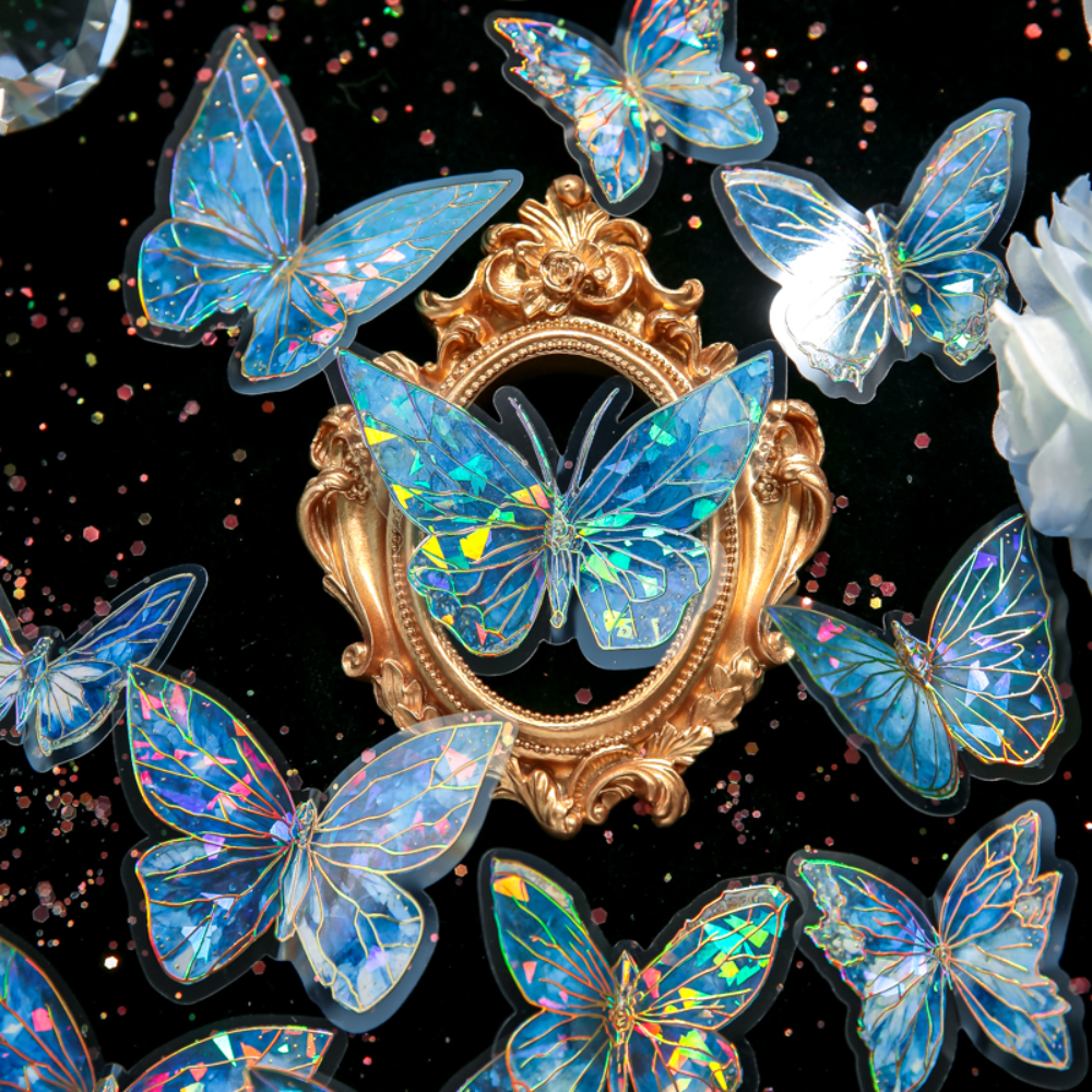 ミスター紙 20 ピース/パックヴィンテージ蝶 PVC ステッカーハンドブック DIY 装飾材料美的ステッカー韓国文具