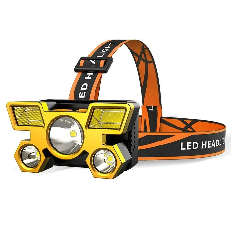 Linterna frontal recargable, linterna frontal ultrabrillante de 12000 lúmenes con 5 LED, faros recargables USB más brillantes