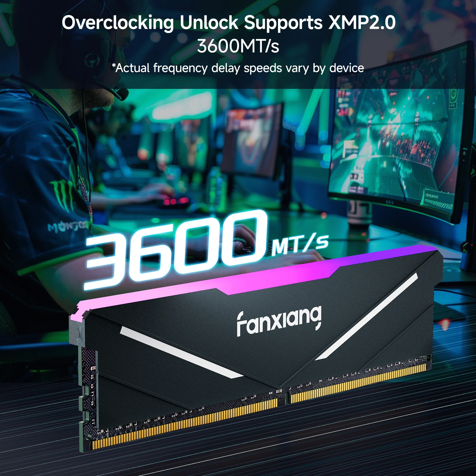 Fanxiang UD11 RGB memoria Ram DDR4 16GB 32GB 3200-3600MT/s escritorio no ECC juegos de escritorio módulo de memoria RAM de doble canal para PC