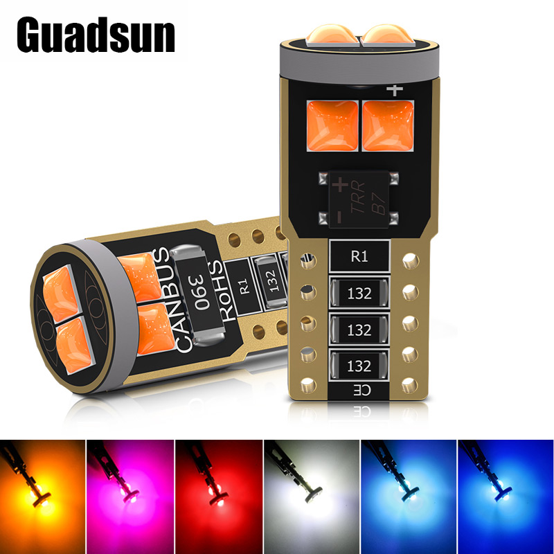 Guadsun 2 Chiếc T10 W5W LED 168 194 W3W 3030 6SMD Bóng Đèn Xi Nhan Canbus Nội Thất Xe Hơi Thông Tấm Chắn Ánh Sáng Dome đèn Trắng Xanh Dương