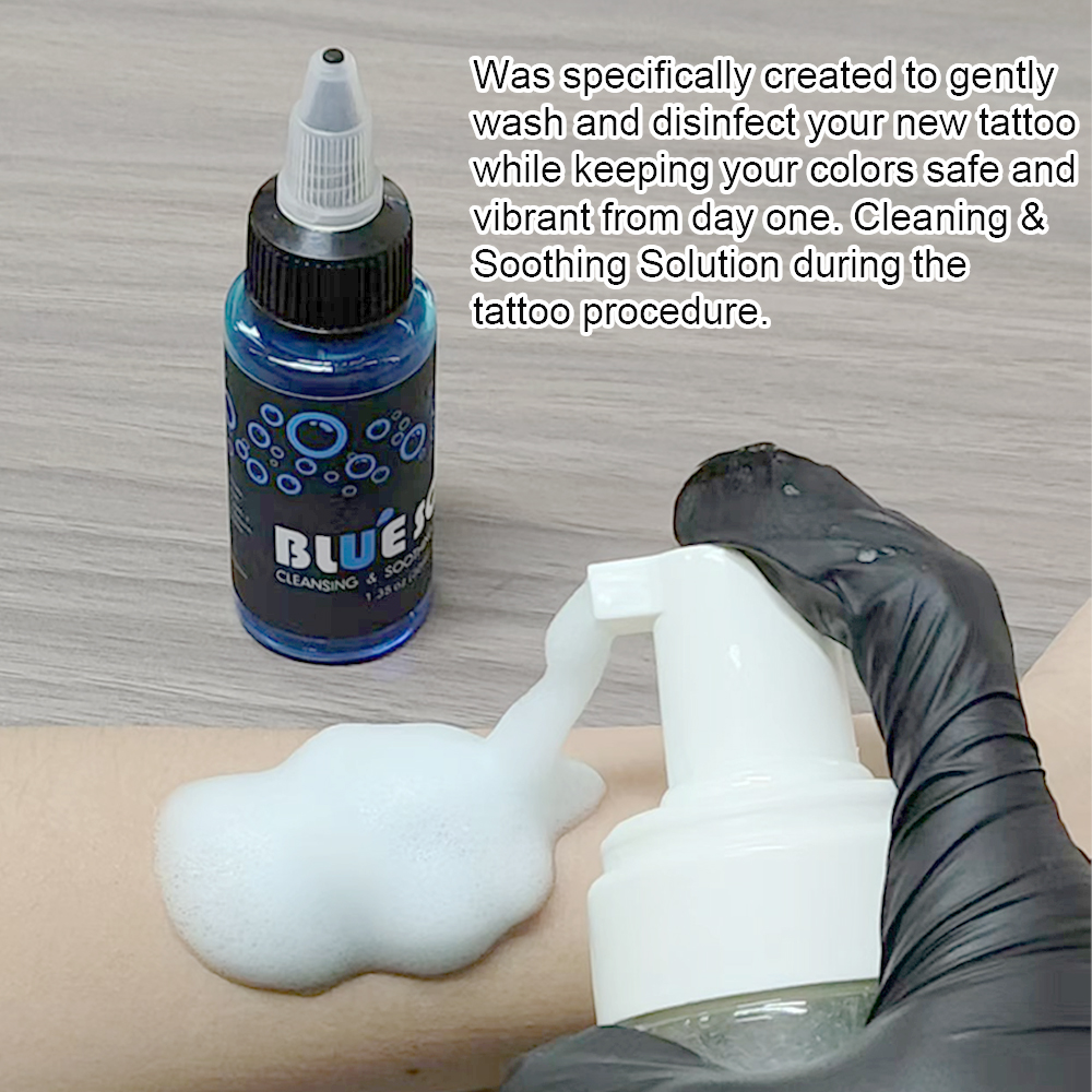 500/30 ミリリットル濃縮タトゥーブルー石鹸マイルドタトゥークリーニングなだめるアフターケア液体石鹸タトゥーサロンタトゥーアクセサリー