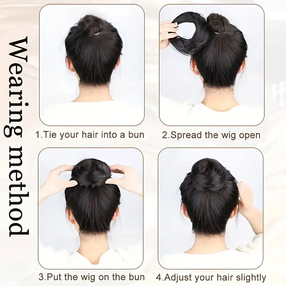 4 Inch Verstelbare Vogelnest Synthetisch Haar Broodje Met Krimpbare Haar Ring Bun Maker Elegante Vrouwen Magic Donut Opsteekkapsels Haarstukje