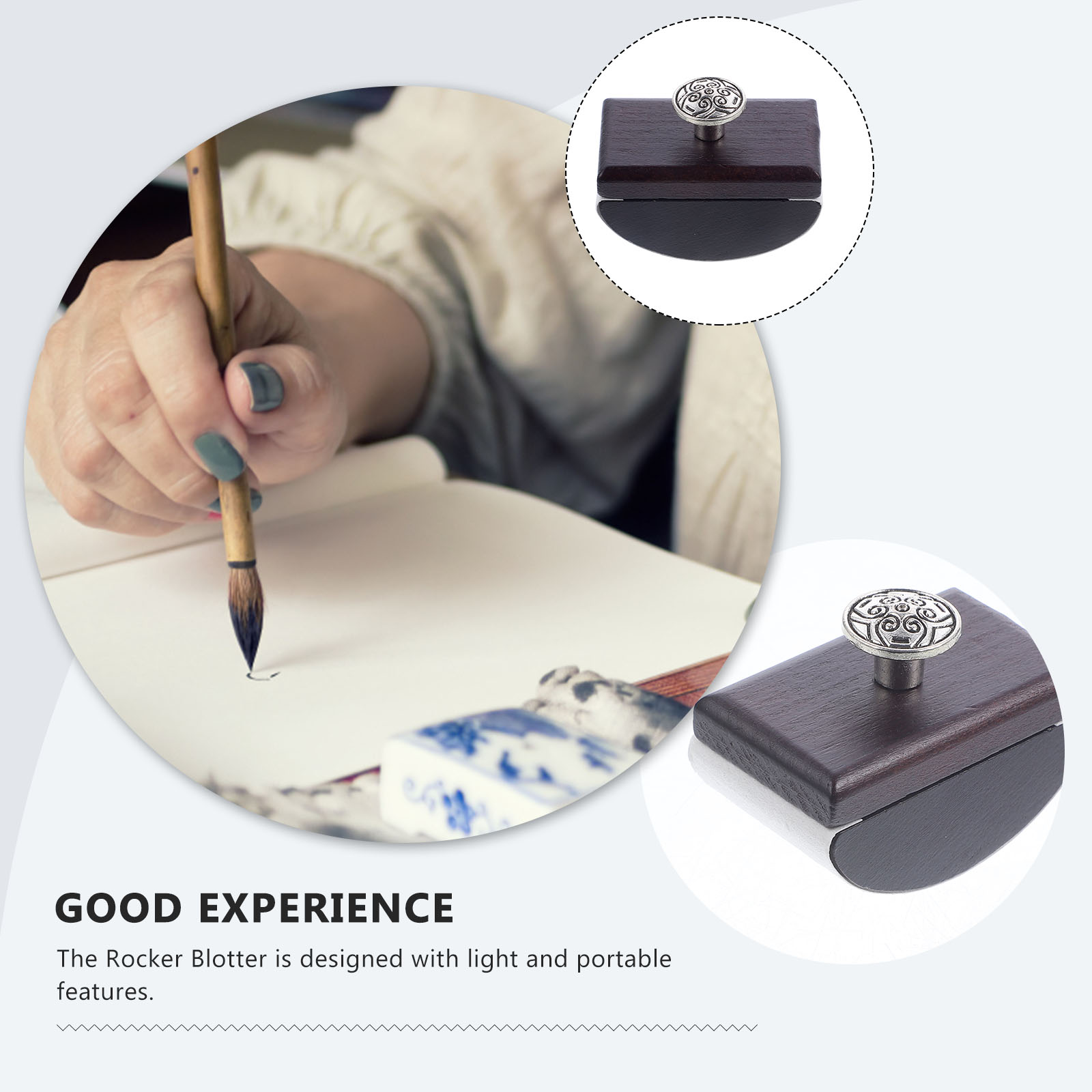 Rocker Ink Absorber Creative Stamp Quick-drying เครื่องมือประดิษฐ์ตัวอักษรไม้ Blotter ปากกา Blotting กระดาษโต๊ะ Fountain Craft