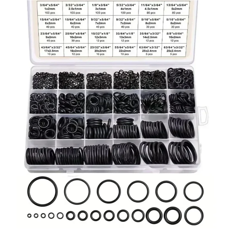 Kit de juntas tóricas de caucho de nitrilo de 990 piezas: arandelas y juntas surtidas para arandelas a presión, aplicaciones de plomería y sellado