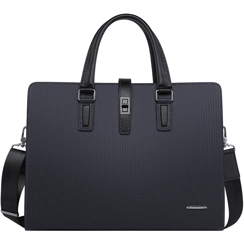 Men's large capacity briefcase, fashionable cowhide business computer bag, multifunctional shoulder bag
