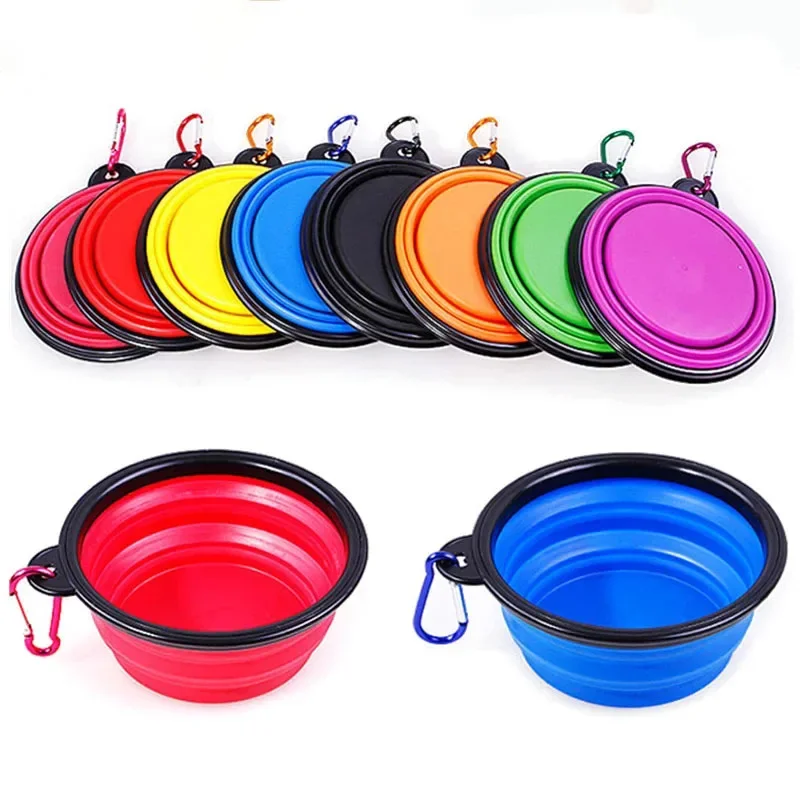 350 ml Faltbare Hund Haustier Falten Silikon Schüssel Outdoor Reise Tragbare Welpen Lebensmittel Behälter Feeder Schüssel Pet liefert