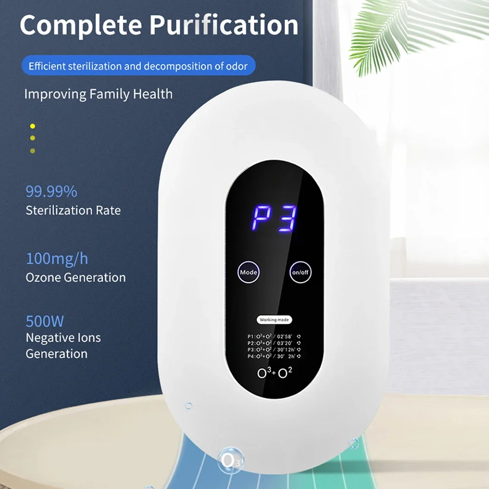 Negative Ion Air Purifier Ozone Generator Sterilize Smart Formaldehyde Deaerator Kitchen Toilet Deodorant Pet Room Deodorizer