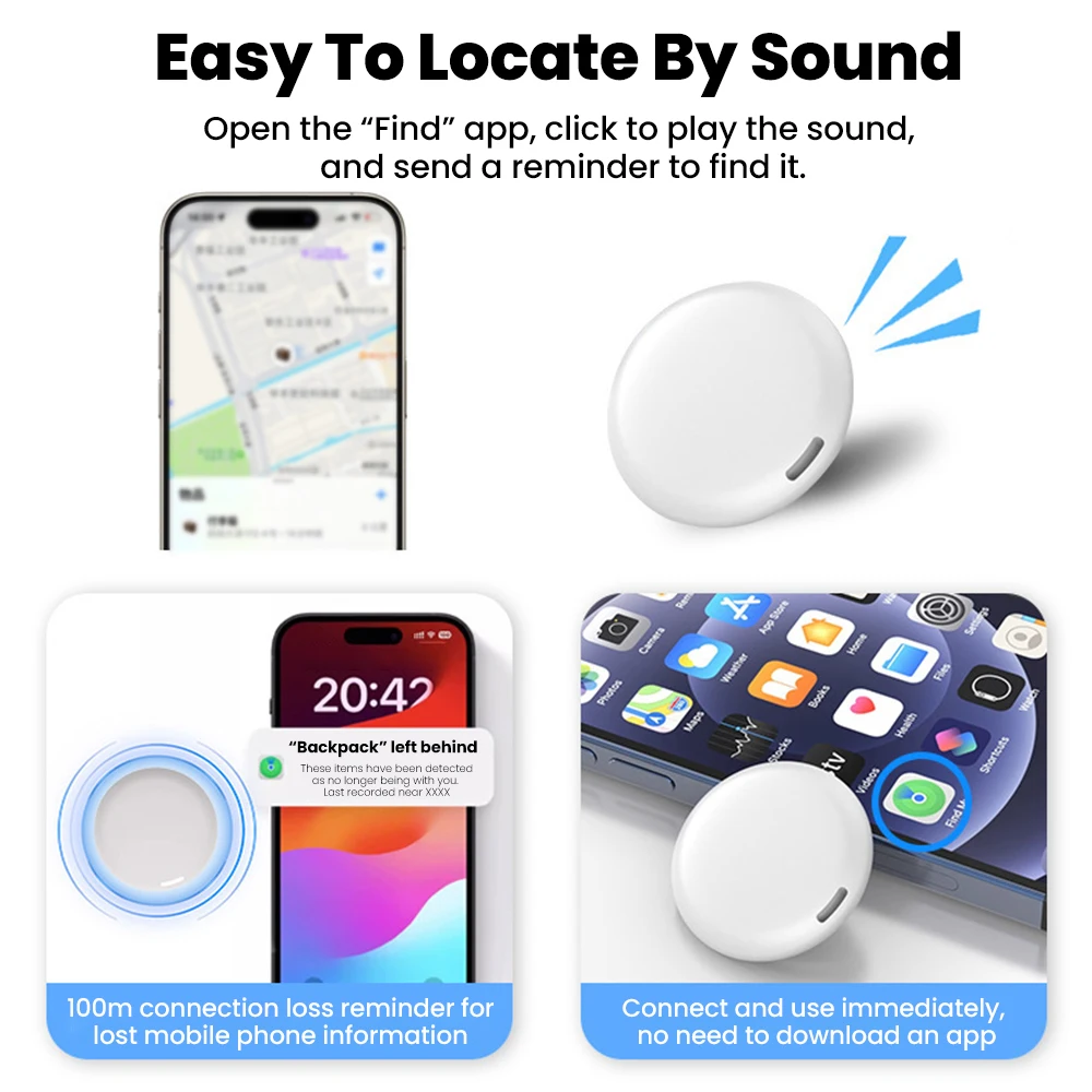 Tag-D Anti Lost GPS Tracking Device Bluetooth Smart Air Tag Position Finder Локатор работает с iPhone iPad iOS System FindMy App