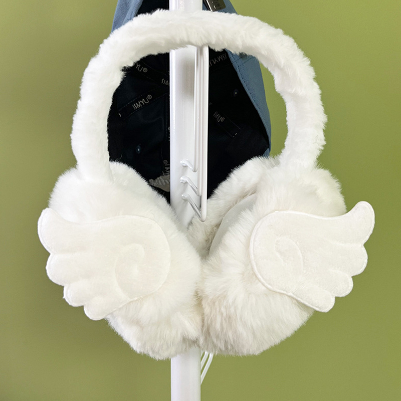 Y2K Angel Wing, мягкие плюшевые наушники, теплые зимние наушники для женщин, уличные защитные наушники, чехол для ушей