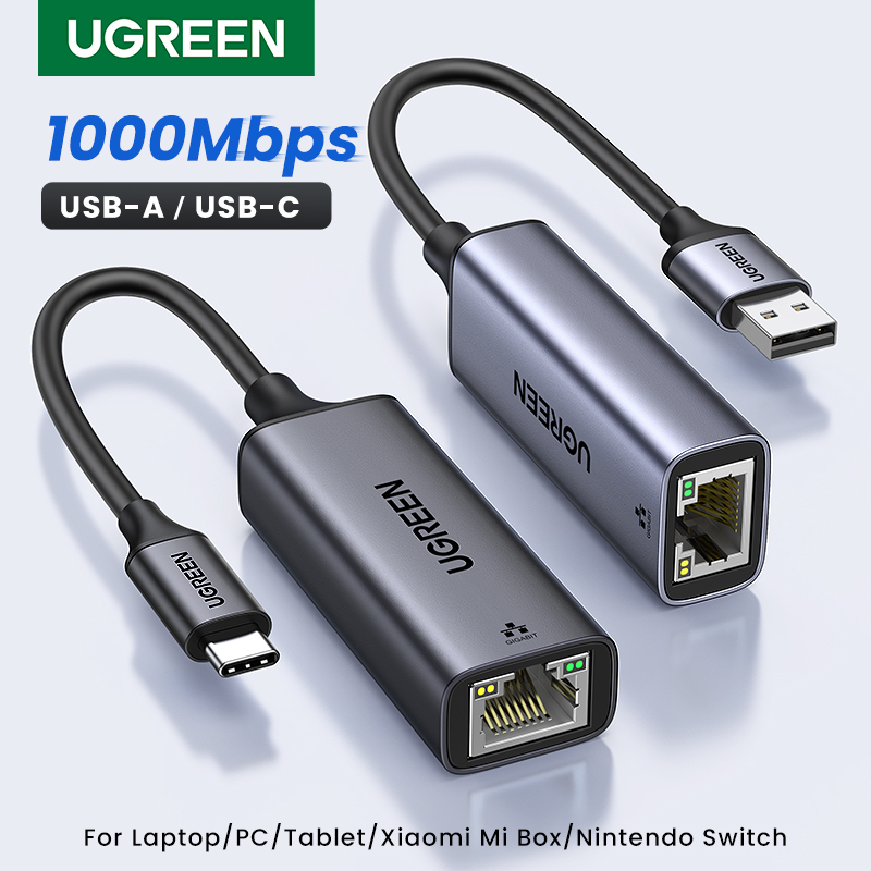 UGREEN USB Ethernet Adapter USB 3.0 Mạng Lưới To USB RJ45 Lan Cho Máy Tính Windows 10 Xiaomi Mi Box 3/S Nintend Chuyển Đổi Ethernet USB