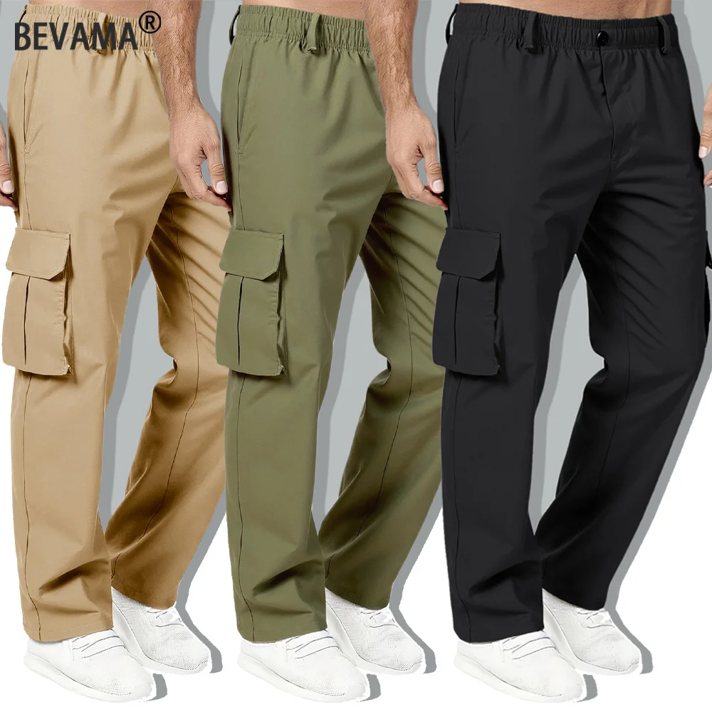 Herren-Cargohose, Outdoor-Arbeitshose, Sommer, lässig, mehrere Taschen, lange Hose, langlebig, atmungsaktiv, Jogginghose, Wanderhose