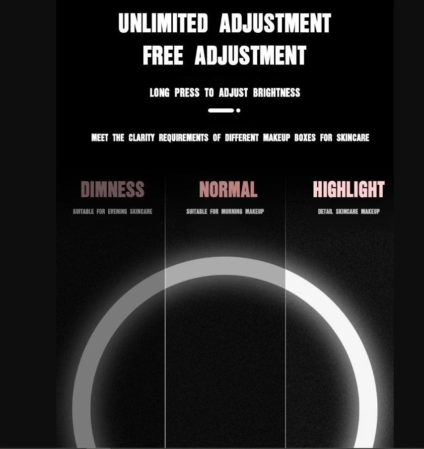 1200 mAh LED แต่งหน้ากระจก 3 สีปรับ Light Up AT A Touch Ultra Long Endurance ถาดเก็บโต๊ะกระจกโต๊ะเครื่องแป้ง