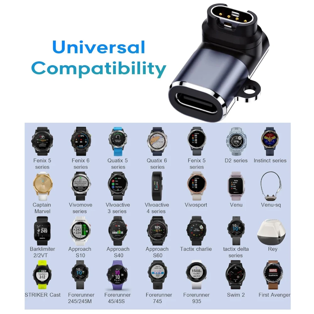 สายชาร์จ USB-C สำหรับนาฬิกา Garmin Fenix 8 7 7S 7X 6S 6 Forerunner 955 965 970 740 Instinct 3 2 2X 2S