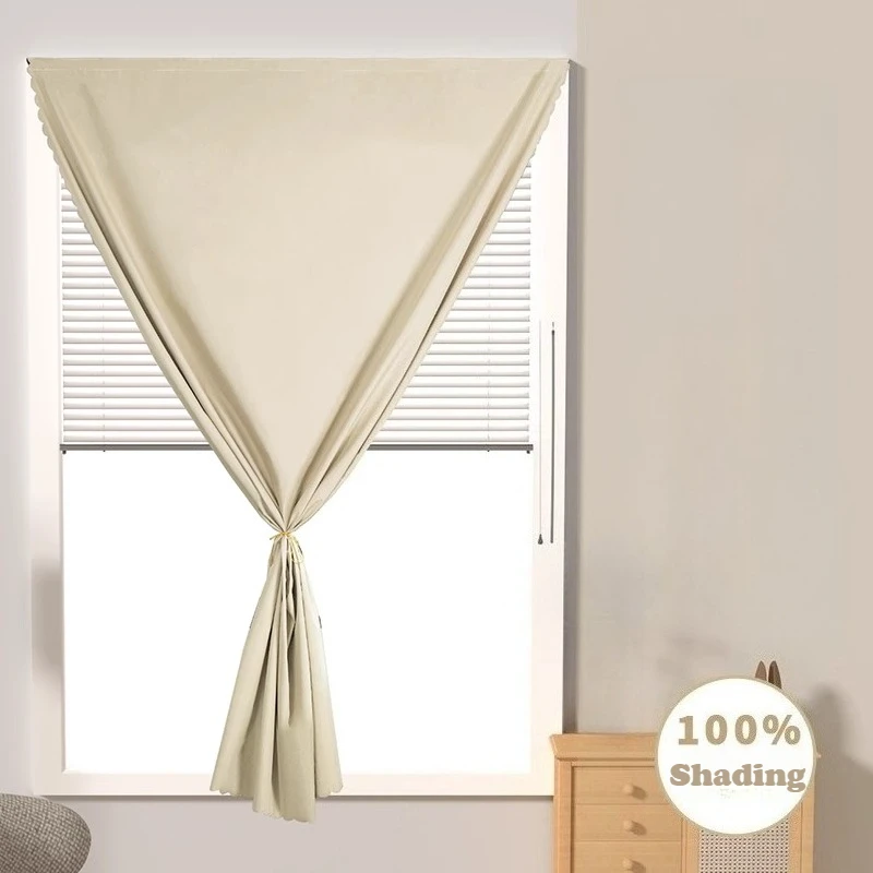 No Drill Blackout Curtains 100% Light Blocking Hook & Loop Thermal UV Proof for Windows Bedroom Living Room Modern Home Decor