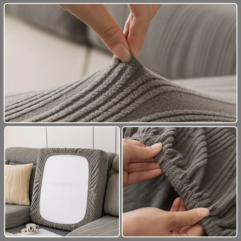 Funda de sofá elástica ajustable ondulada, funda de sofá Convertible, funda de sillón para sala de estar, 1/2/3/4 plazas en forma de L