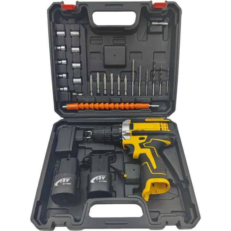 Foreign trade wholesale DW lithium battery drill two-speed impact three-function wireless charging hand drill power tool set