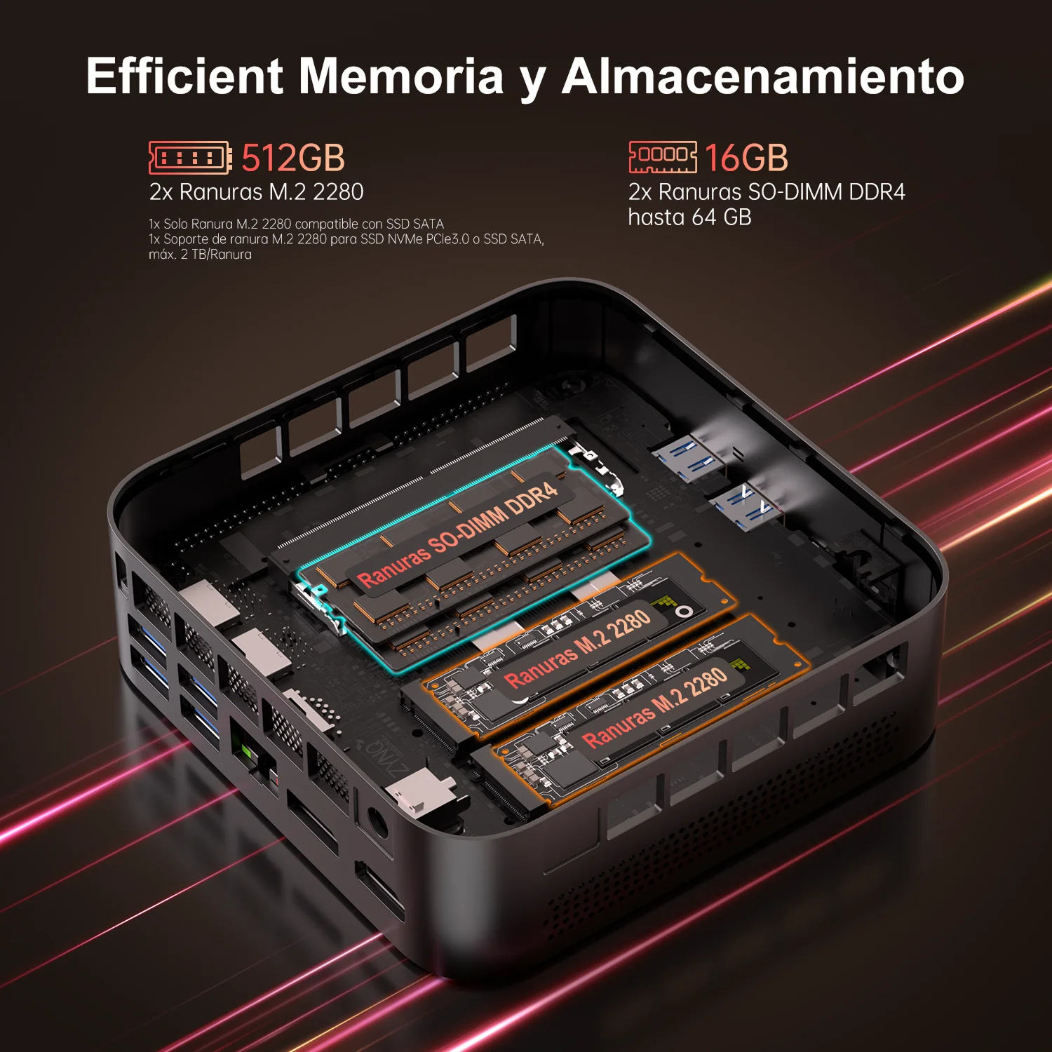 ACEMAGIC E3B MINI PC AMD Ryzen 7 5825U 16/32 GB RAM 512 GB/1 TB SSD Windows 11 Pro MINI Computer Wifi6 BT5.2 4K Tripla Display