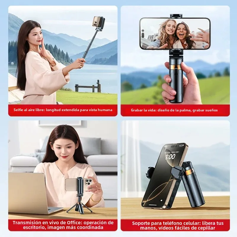 Super Mini palo de Selfie, soporte portátil para teléfono, ayuda para disparar, diseño integrado versátil, control remoto Bluetooth para transmisiones en vivo