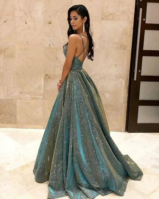 Robe longue à paillettes, sans manches, dos nu, taille haute, été, à lacets, élégante, Maxi, longueur au sol, robe de mariée, 2025