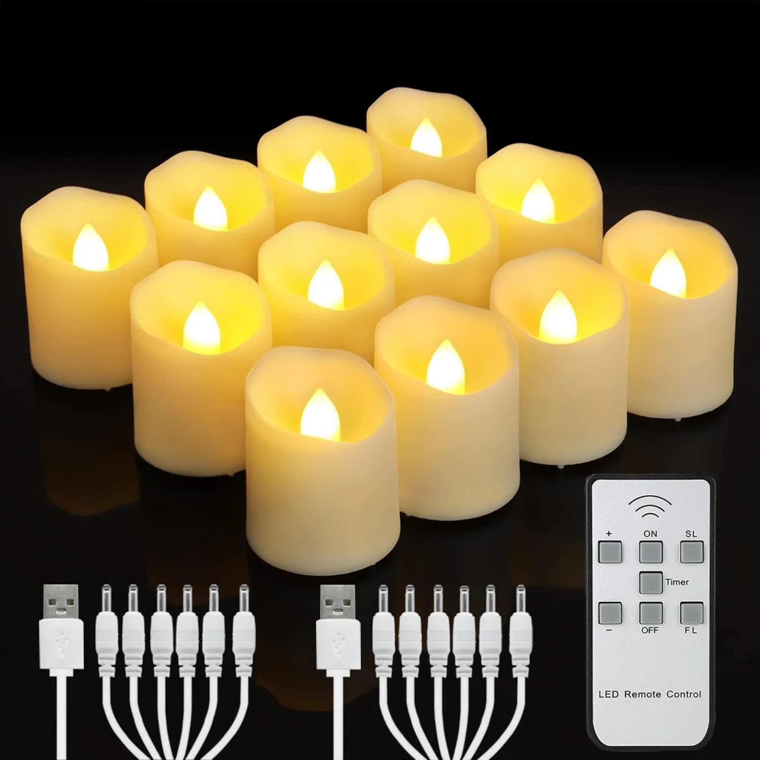 Wiederaufladbare Led Kerzen Timer Fernbedienung LED Licht Flammenlose Für Hochzeit Zimmer Garten Urlaub Beleuchtung Wohnkultur Tee Kerze Lampe