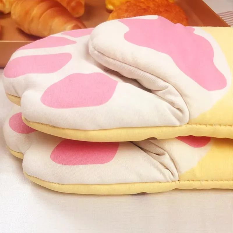 ครัวเบเกอรี่ผลิตภัณฑ์ Cat Claw เตาอบฉนวนถุงมือ Simple Single Person ไมโครเวฟถุงมือผ้าฝ้าย